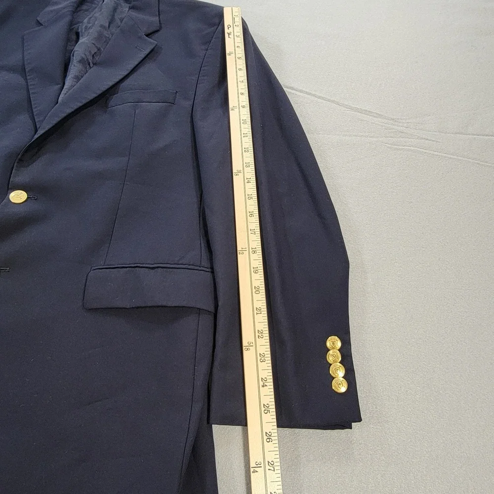 Vintage 90s Polo University Ralph Lauren Blazer Wool Navy Gold Button Men's 44L